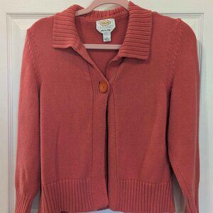 Talbots Size Large Red 1-Button Pull-Over Sweater